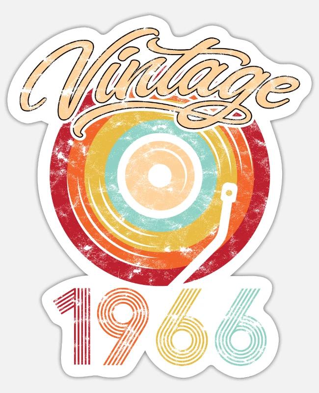 1966 Geburtstag Vinyl Vintage on Sticker
