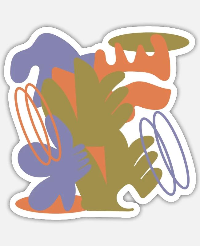 Abstract Botanical Collage on Sticker