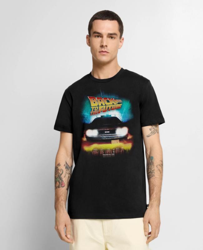 Back To The Future Delorean Destination Time Logo on Men’s Premium T-Shirt