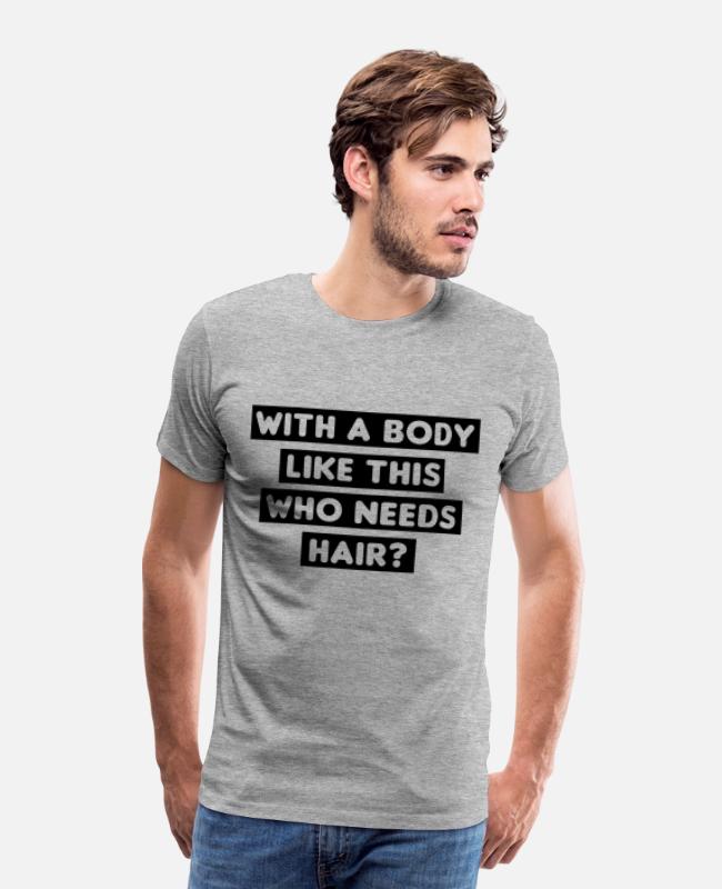 Bald BodyBuilder on Men’s Premium T-Shirt