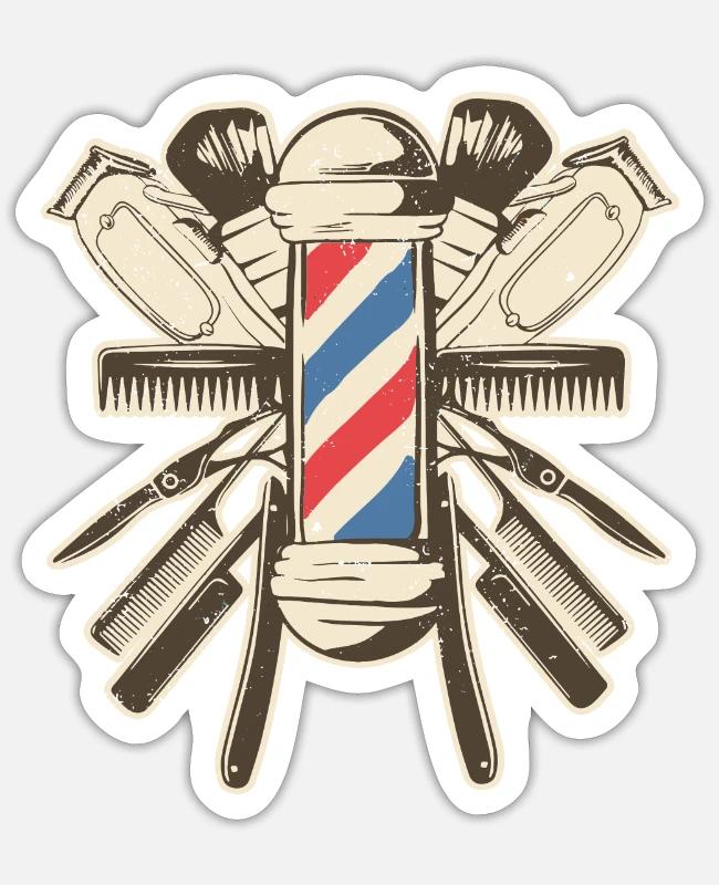 Barber Accessories – Hairdresser Beard Hairstyle on Sticker