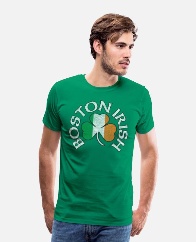 Boston Irish Shamrock Flag Clothing on Men’s Premium T-Shirt