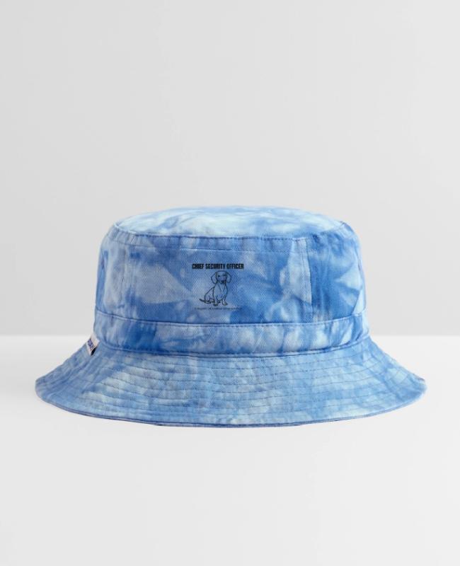 Dachshund Chief Security Officer Wiener Dog Gift on Tie Dye Bucket Hat