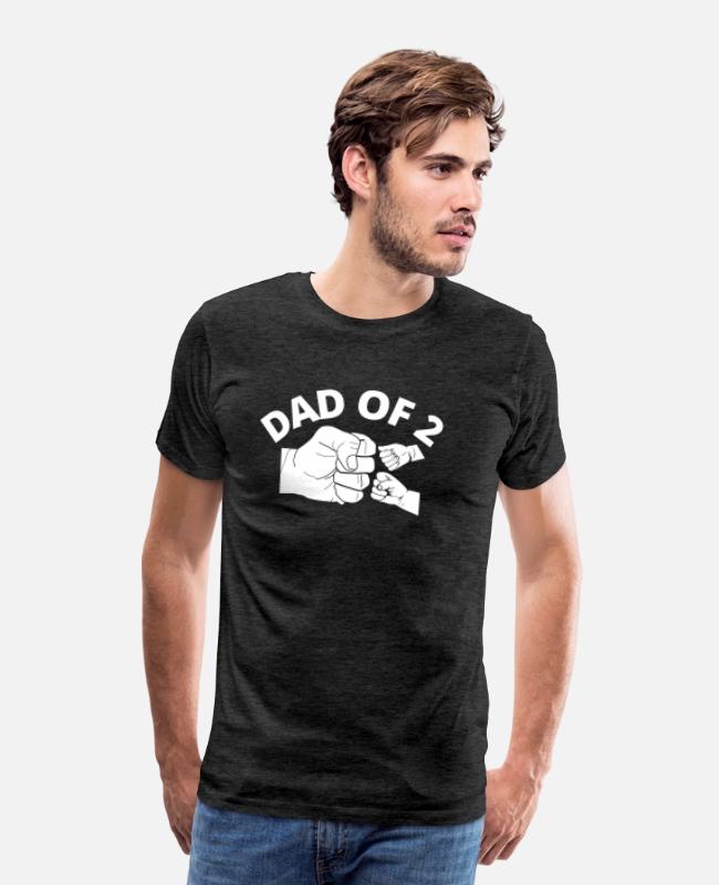 Dad Of Two Fathers Day Fistbump Design on Men’s Premium T-Shirt