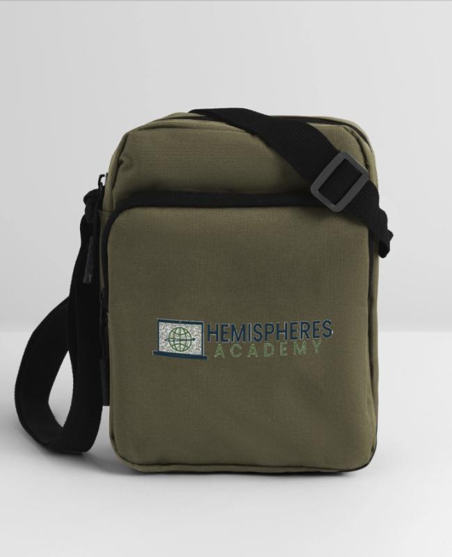 hemispheres_academy_logo_large on Upright Crossbody Bag