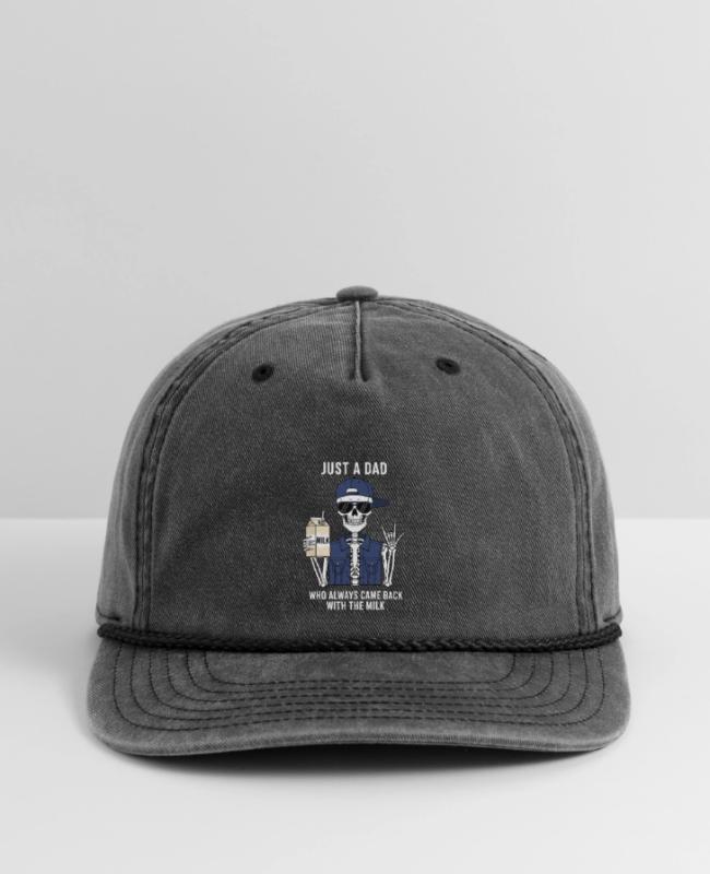 Just a Dad Who Always Came Back with The Milk on Vintage Washed Rope Cap