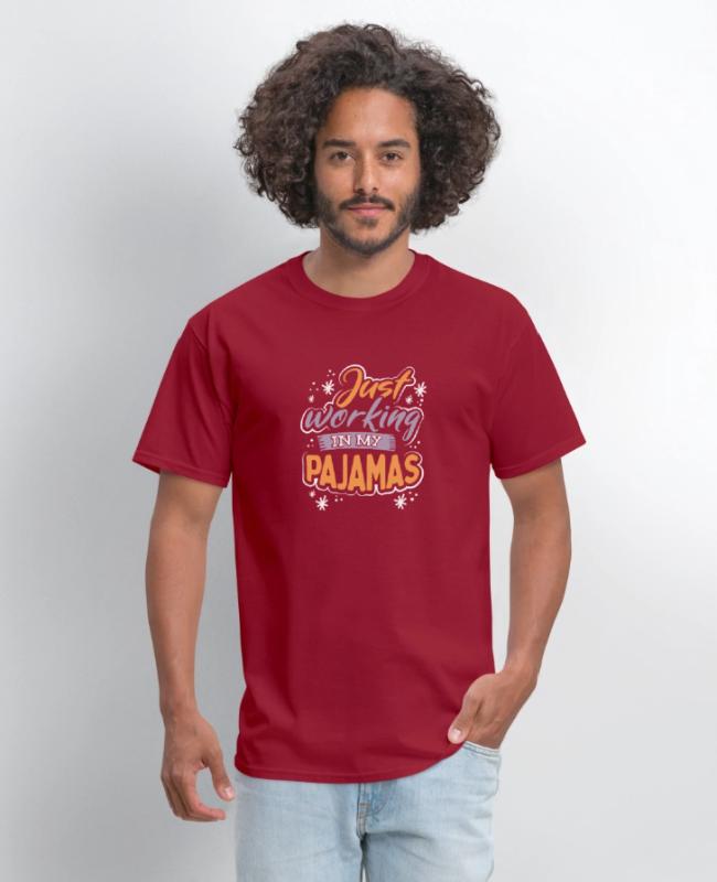 Just Working In My Pajamas on Men’s T-Shirt
