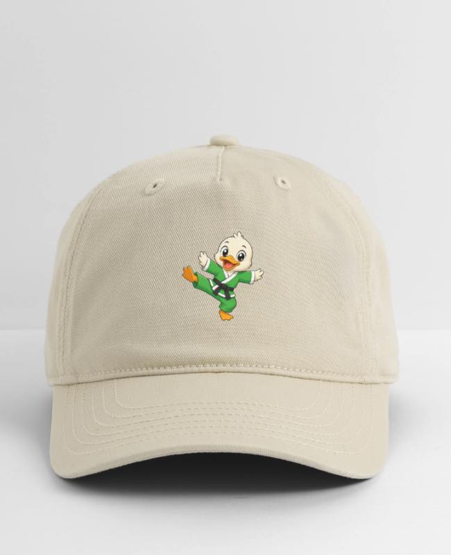 Karate duck martial arts sports kicks funny design on Organic Baseball Cap