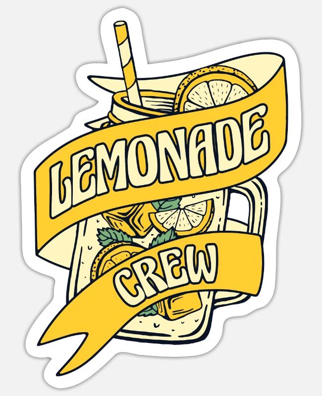 Lemonade Crew Cardboard Lemon Juice Business on Sticker