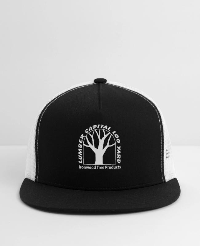 lumber capital log yard logo white png on Cap