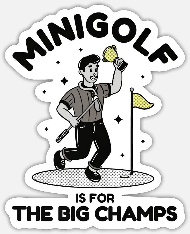 Mini Golf Retro Cartoon on Sticker