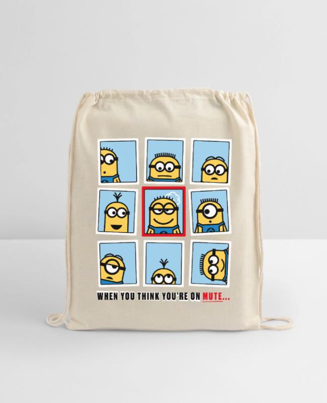 Minions Home Office Problems on Cotton Drawstring Bag