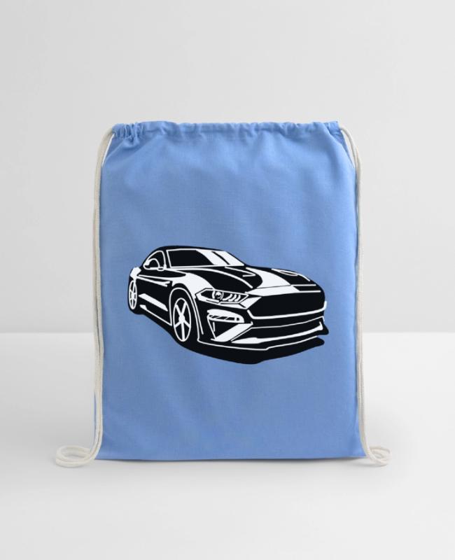 Monochrome Supercar Line Art on Backpack