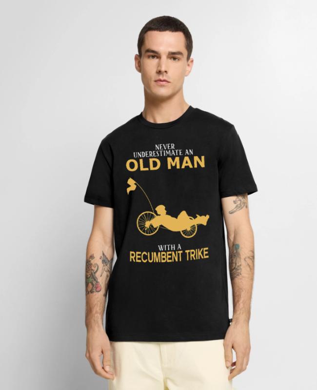 Never Underestimate Old Man With Recumbent Trike on Men’s Premium T-Shirt