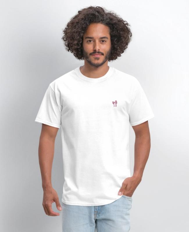 Pink Ribbon embroidered on Men’s T-Shirt