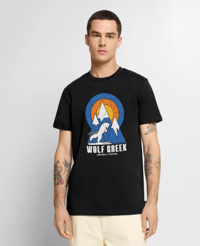 Retro Wolf Creek Ski White Fox on Men’s Premium T-Shirt