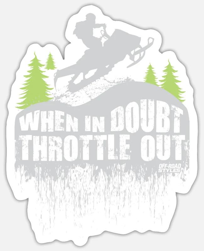 Snowmobile Throttle Out on Sticker