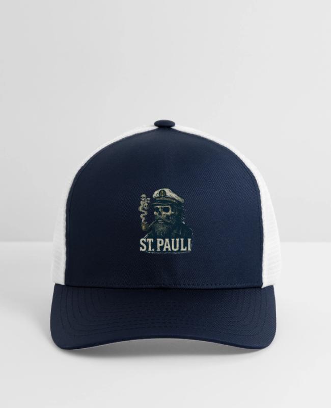St. Pauli district Hamburg Captain Skull St. Pauli on Flexfit Fitted Baseball Cap