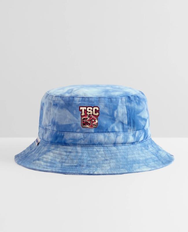 TSC Surf Rider Badge on Tie Dye Bucket Hat