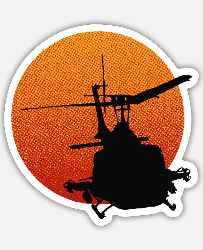 Uh-1 Iroquois Huey Helicopter Military History on Sticker